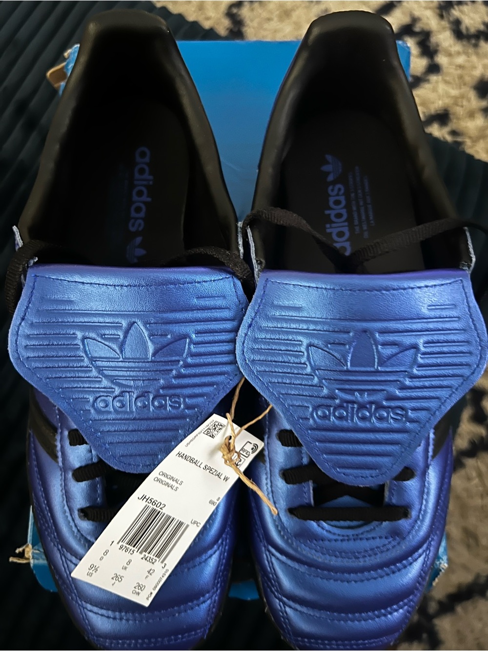 adidas Handball Spezial W Metallic Blue Sneakers with Black Laces - Picture 7 of 7